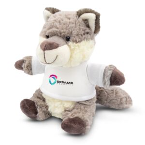 Plüschwolf mit individuellem Branding für Ihr Marketing